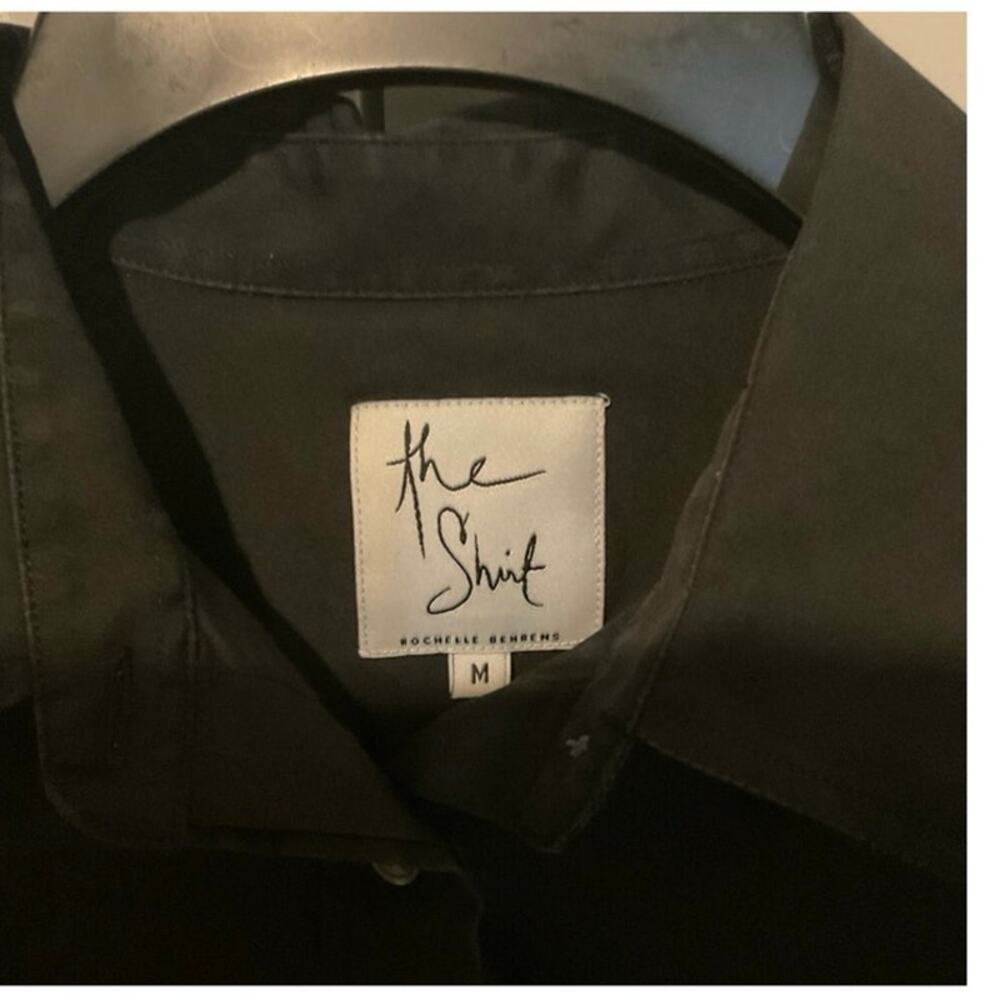 The Shirt by Rochelle Behrens Womens Button Down Blouse Size M Black Career - Picture 3 of 3